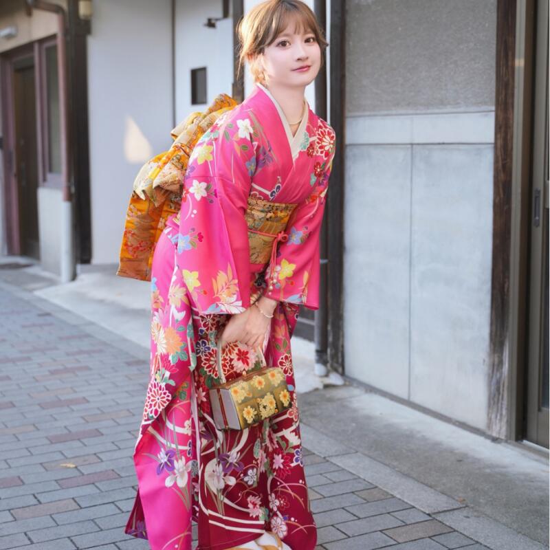 Women Formal Wear For Meeting - Japon Geleneksel Titreşimli Kollu Kimono Bar