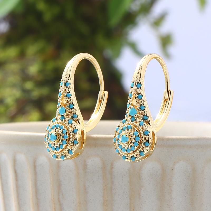 Women Formal Wear Ethnic - Etnik Yaratıcı Turkuaz Küpeler, Kadınlar için
