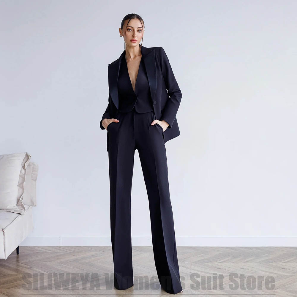 Women Formal Wear For Meeting - Kadın 3 Parça Takım Elbise Blazer