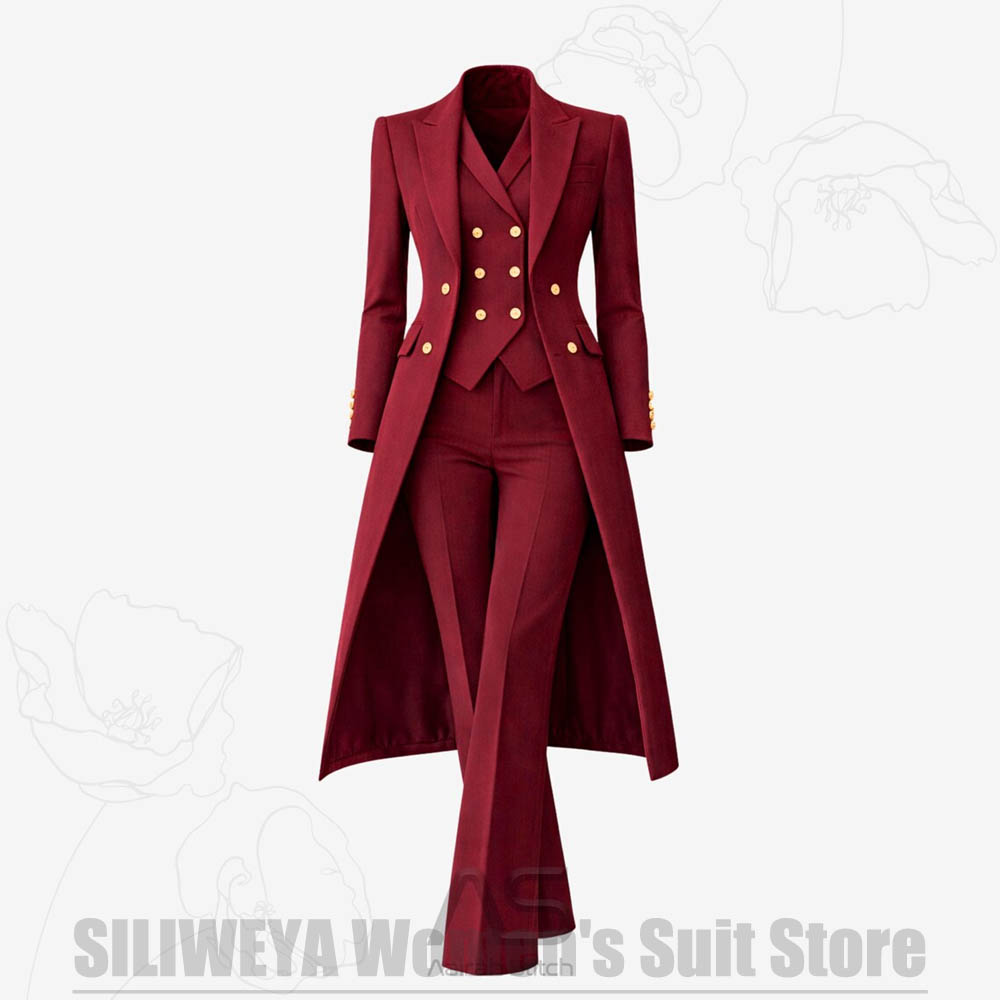 Women Formal Wear Coat - Kadın Takım Elbise 3 Parça Kruvaze