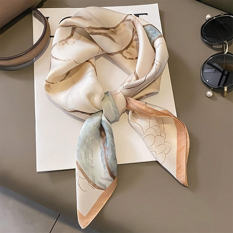 Scarf Silk Neck - 2024 Tasarım Moda Baskı Saten Kare