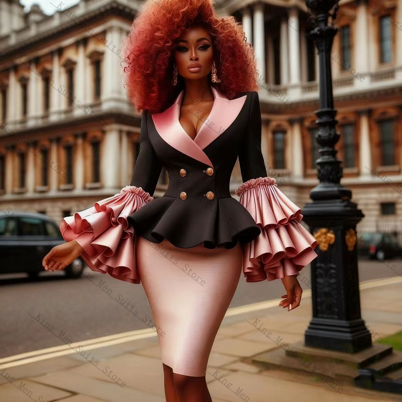 Siyah Pembe Kadın Takım Elbise - Women Formal Wear Coat incelemesi ve fiyatı