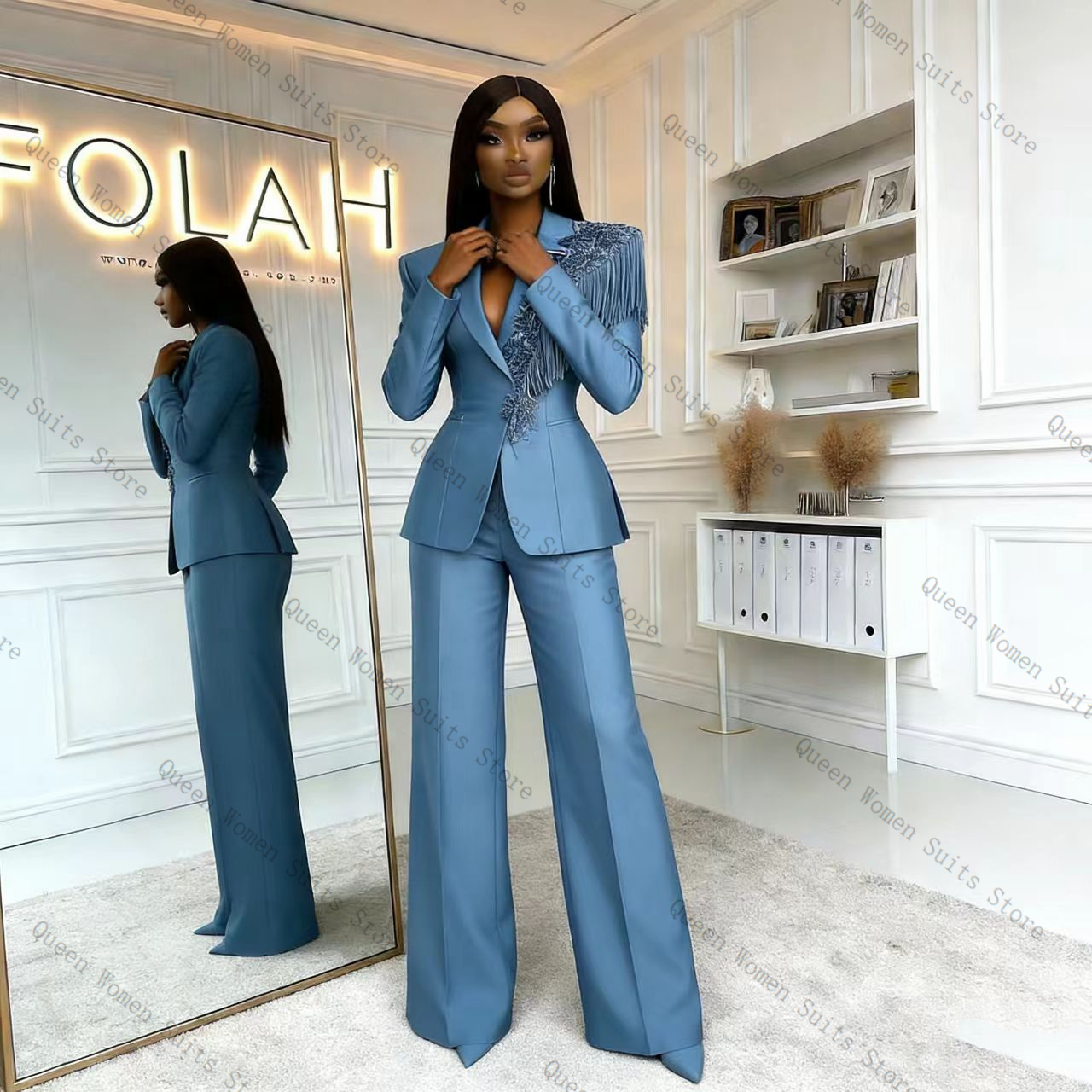 Püskül Mavi Kadın Takım Elbise - Women Formal Wear Coat incelemesi ve fiyatı