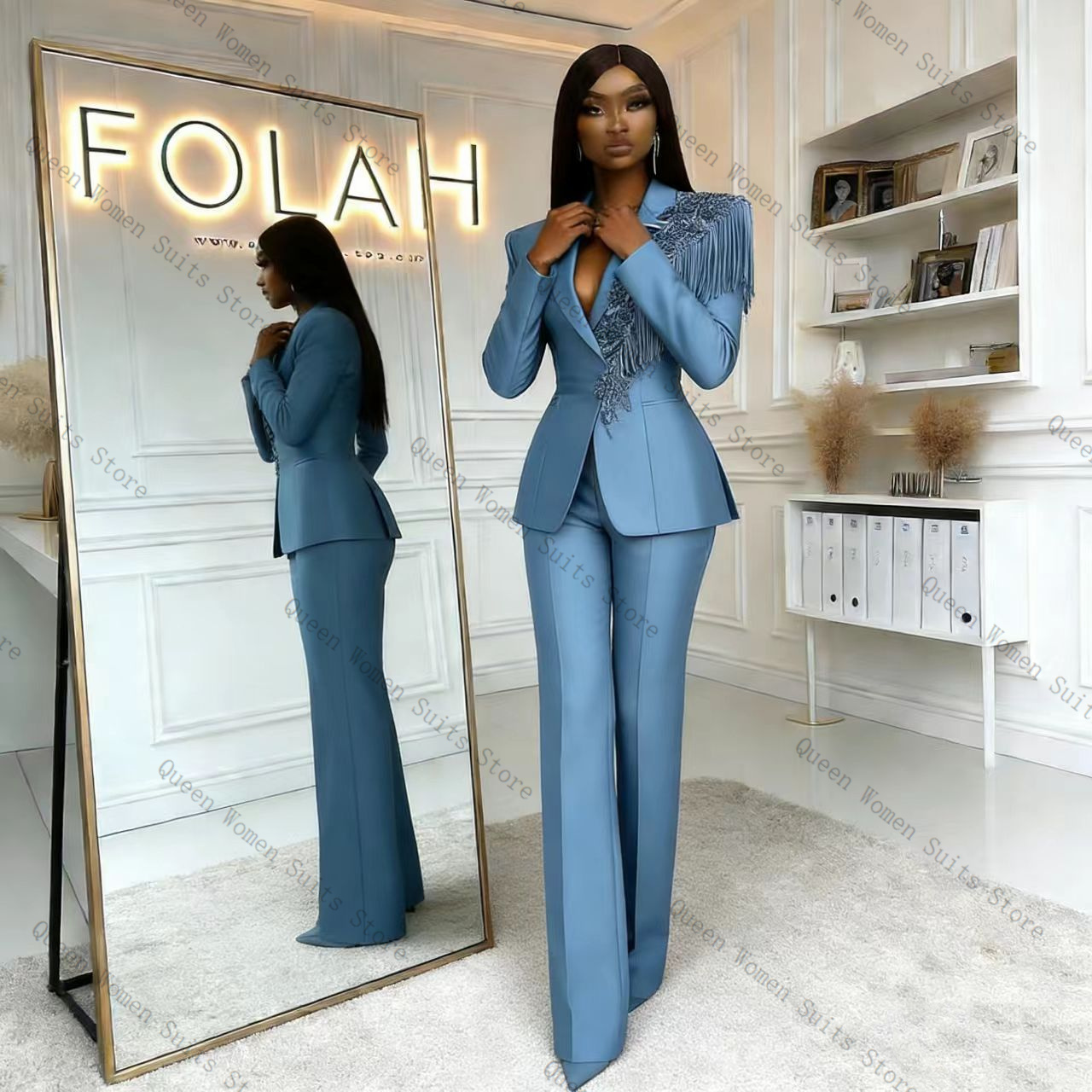 Püskül Mavi Kadın Takım Elbise - Women Formal Wear Coat incelemesi ve fiyatı