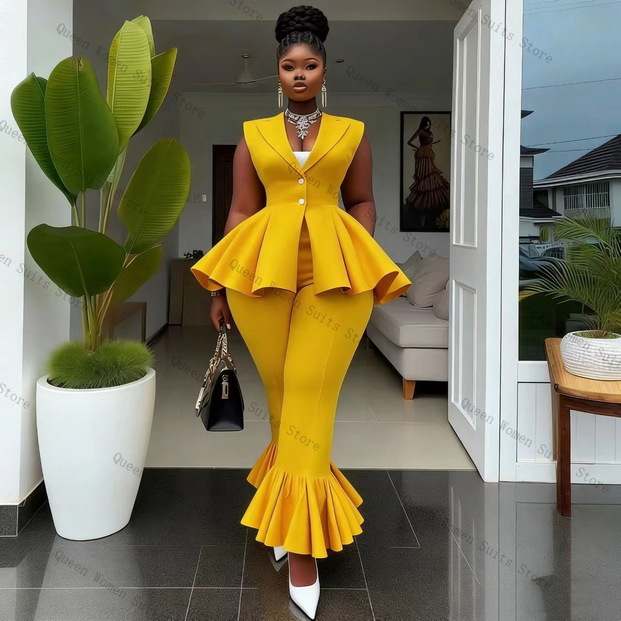 Sarı Kadın Takım Elbise Pantol - Women Formal Wear Coat incelemesi ve fiyatı