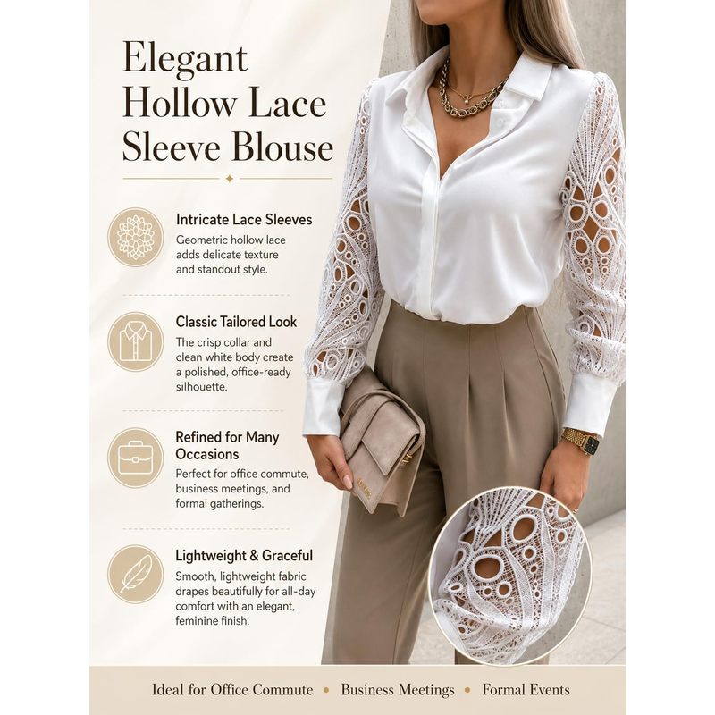 Kadın Düğmeli Saten Bluz, Oyuk - Women Formal Wear For Meeting incelemesi ve fiyatı